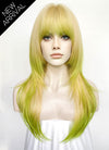 Blonde Green Ombre Straight Synthetic Hair Wig NS595