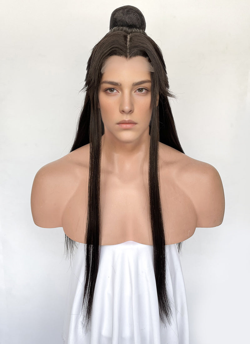 Heaven Official's Blessing Xie lian Brunette Straight Synthetic Men's Wig With Bun TB1751