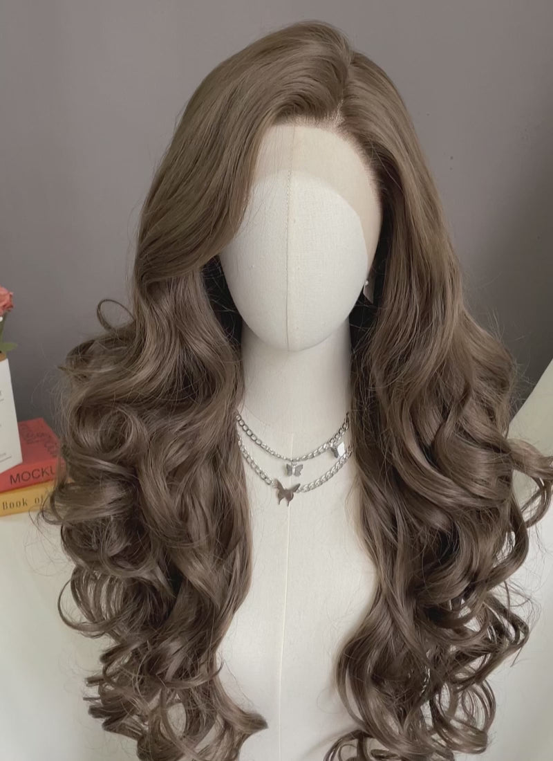 Brunette Wavy Lace Front Synthetic Wig LW4039