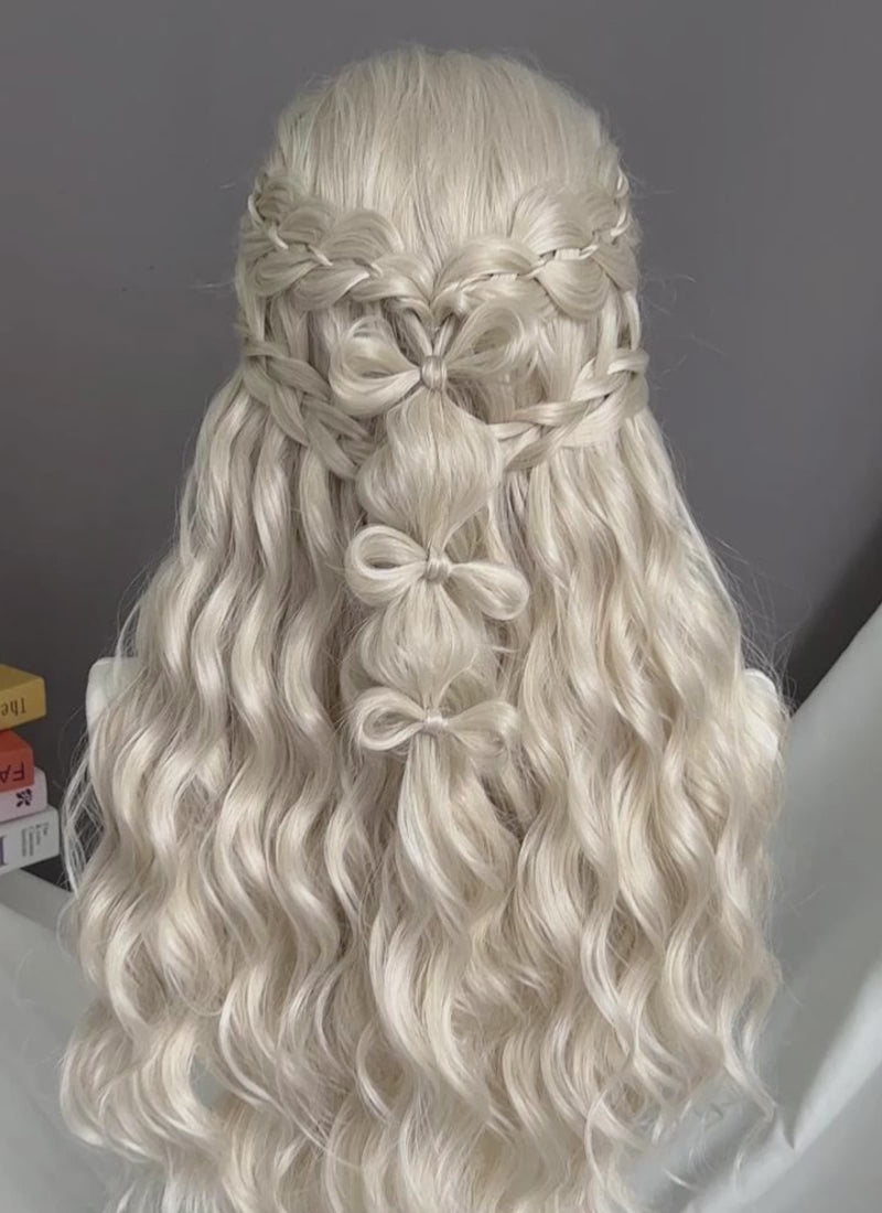 Pastel Ash Blonde Braided Lace Front Synthetic Wig LF2166