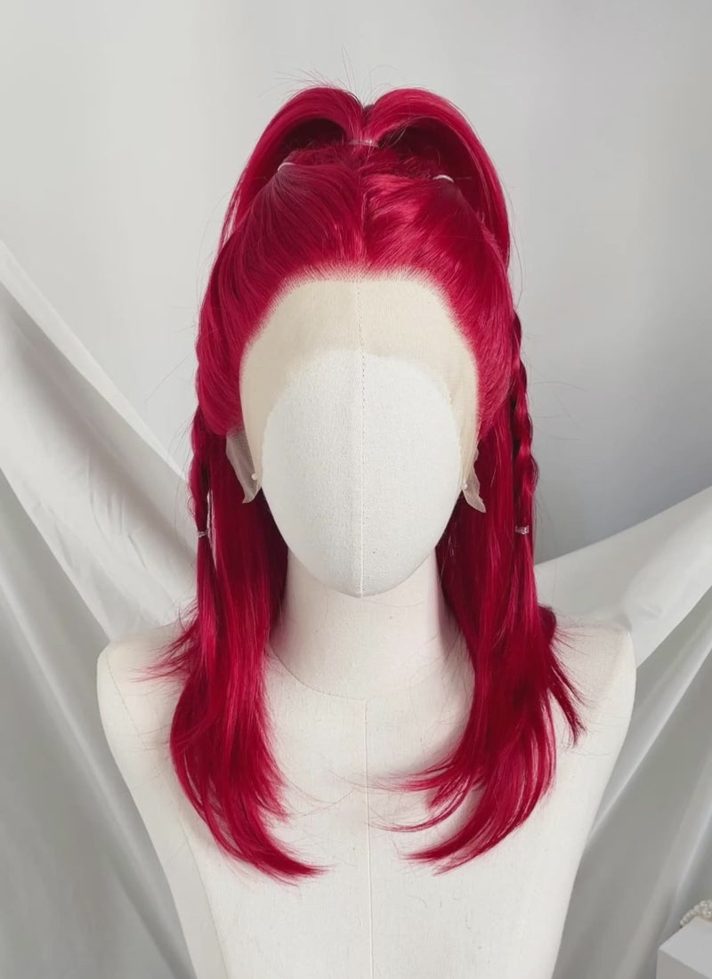 Red Straight Lace Front Synthetic Wig LF1324