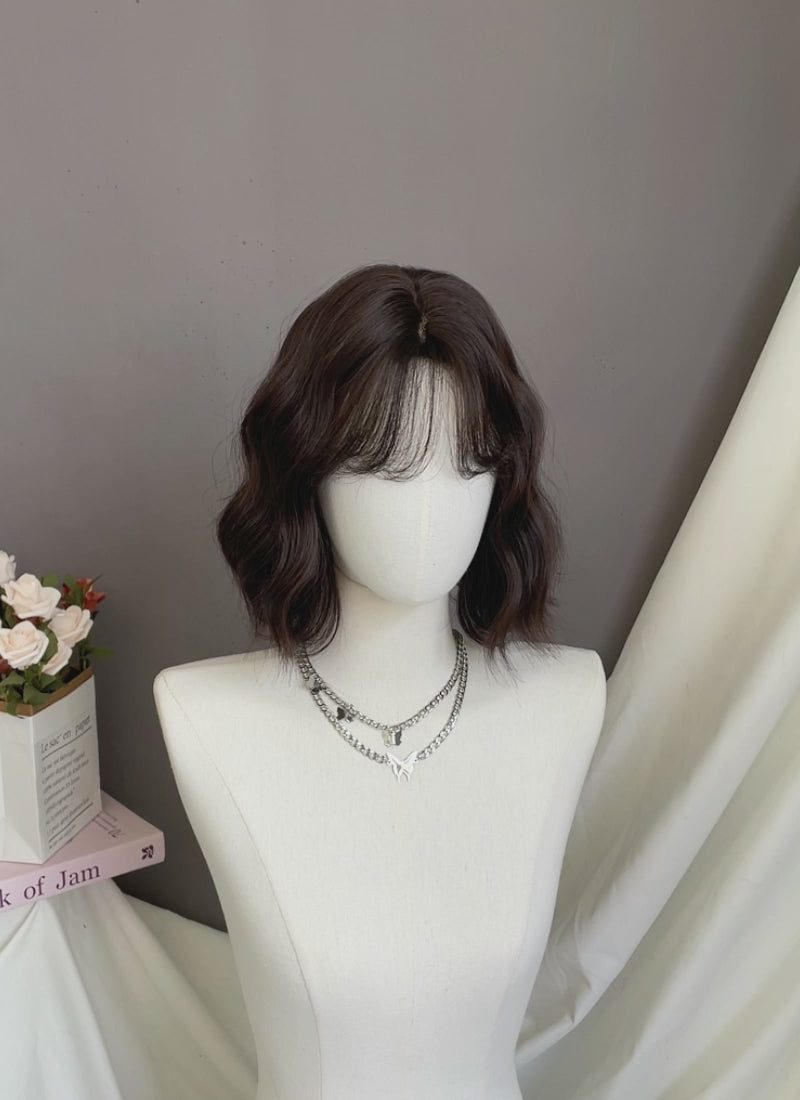 Brunette Wavy Bob Synthetic Hair Wig NS551