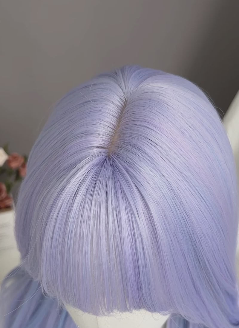 Pastel Purple Mixed Blue Straight Synthetic Hair Wig NS529