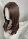 Brunette Curtain Bangs Straight Layered Hush Cut Lace Front Synthetic Hair Wig LF3324