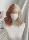 Ginger Blonde Split Color Wavy Synthetic Hair Wig NS414