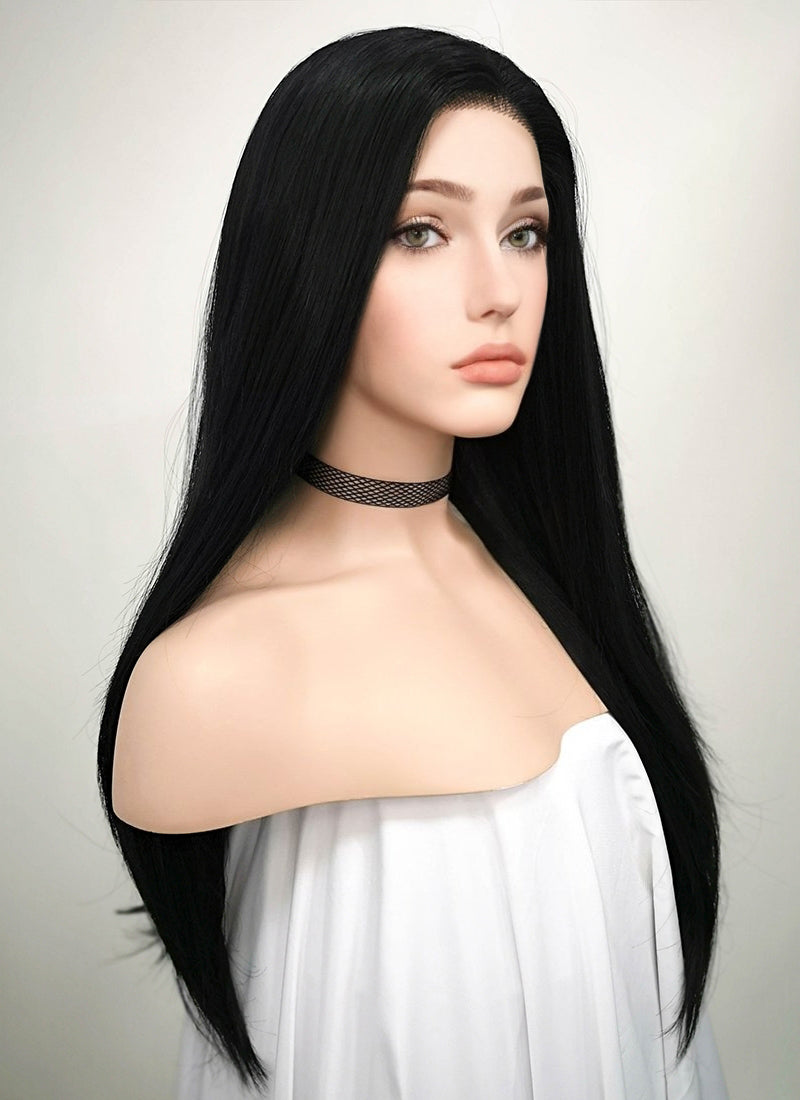 Straight Jet Black Lace Front Synthetic Wig LF002 wigisfashion au