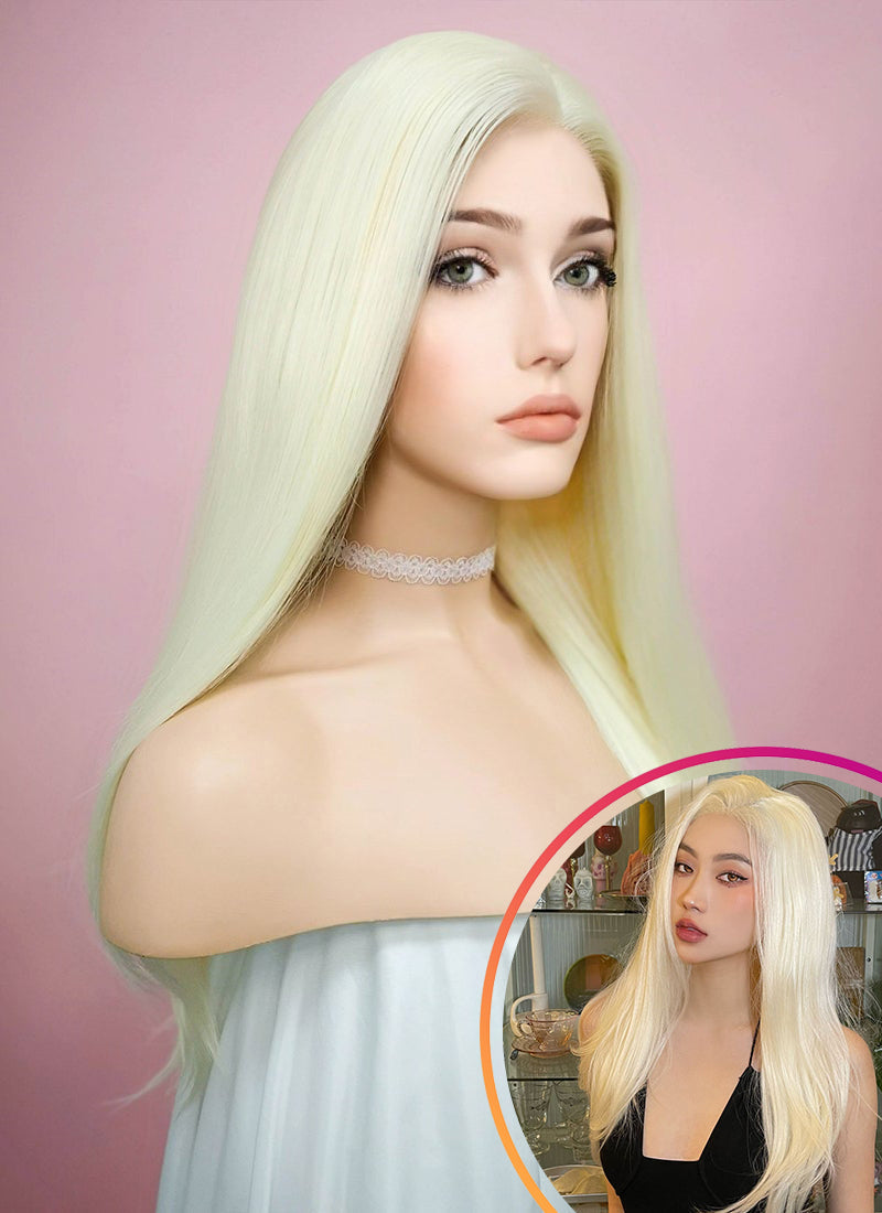 Straight Light Blonde Lace Front Synthetic Wig LF010 wigisfashion au