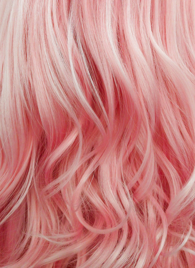 Pastel Pink Wavy Lace Front Synthetic Wig LF084 wigisfashion au