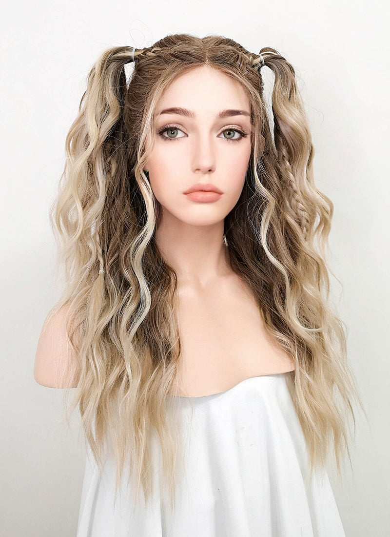 Balayage Blonde Highlights Money Piece Braided Kanekalon Lace Front Wig WigIsFashion wigisfashion au