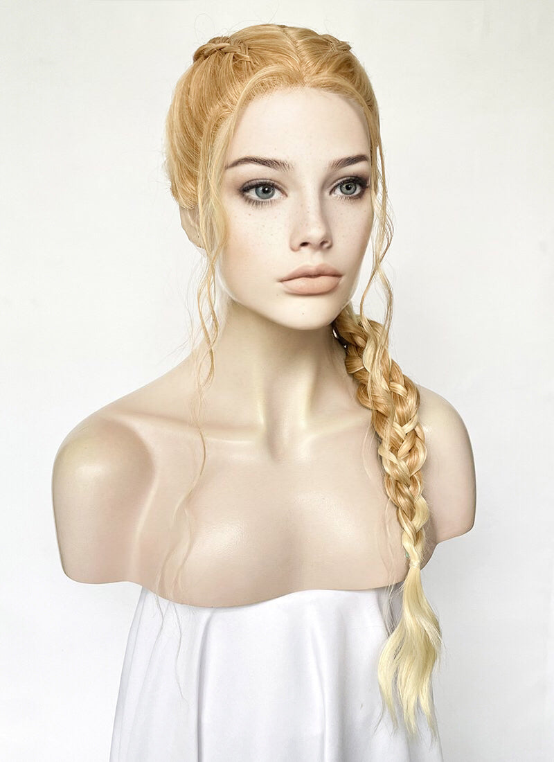 Two Tone Blonde Braided Lace Front Synthetic Wig WigIsFashion