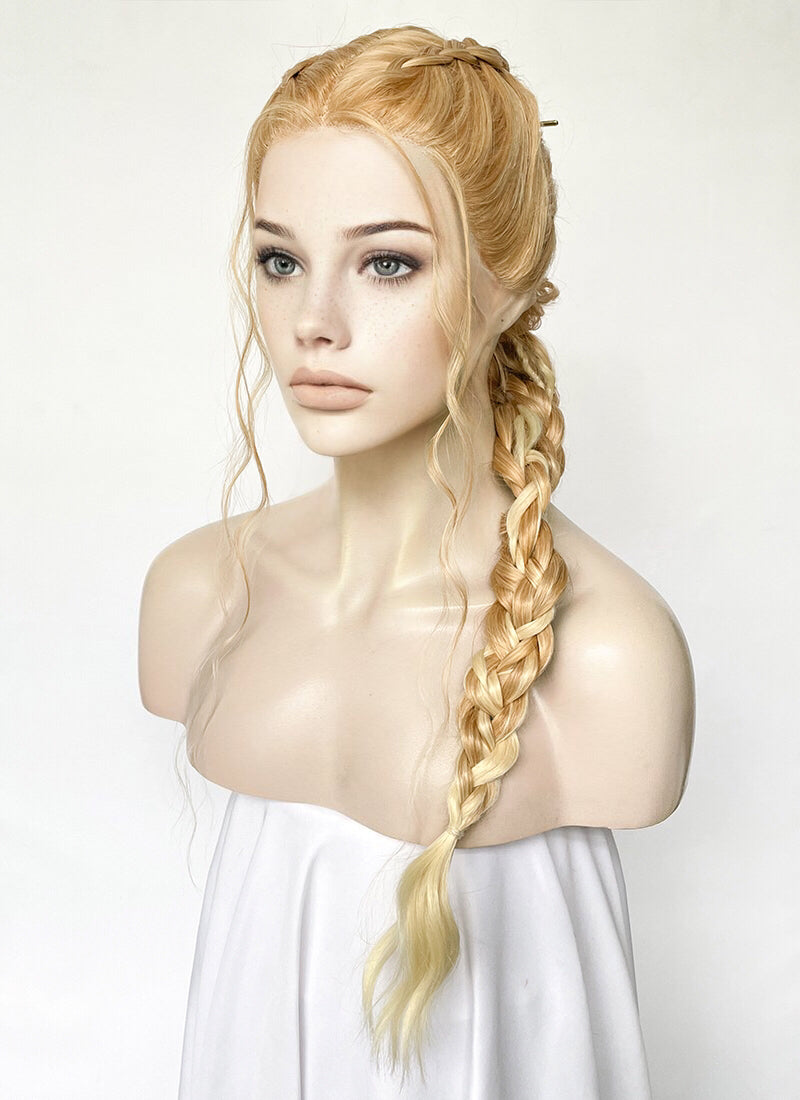 Two Tone Blonde Braided Lace Front Synthetic Wig WigIsFashion