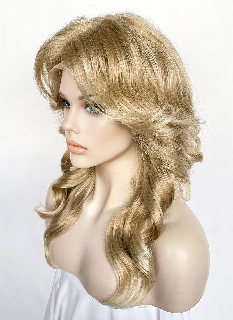 Mixed Blonde Wavy Lace Front Synthetic Wig WigIsFashion