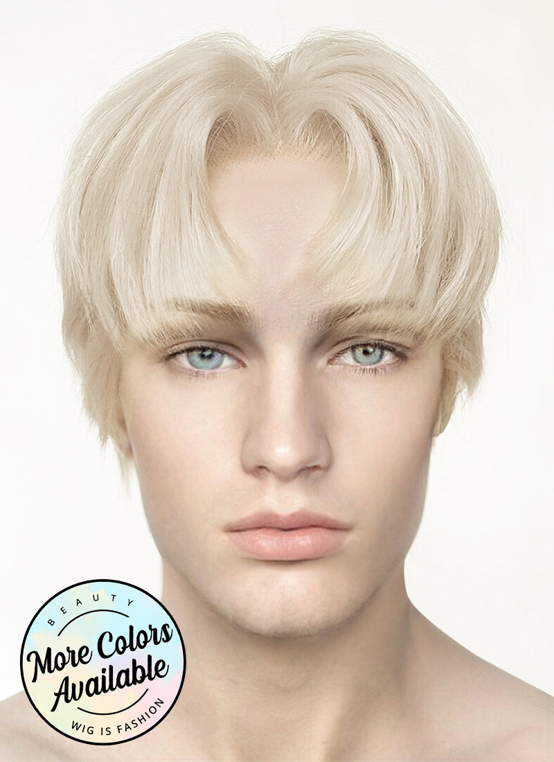 Light Ash Blonde Straight Lace Front Synthetic Wig LF6020