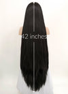 Straight Yaki Natural Black Lace Front Synthetic Wig LF701A - Wig Is Fashion Australia