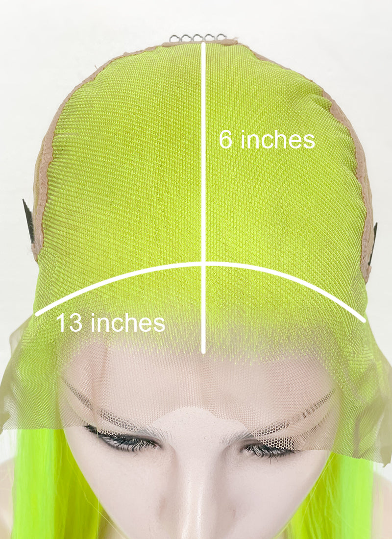 Neon Green Straight 13 x 6 Lace Top Synthetic Wig WigIsFashion wigisfashion au