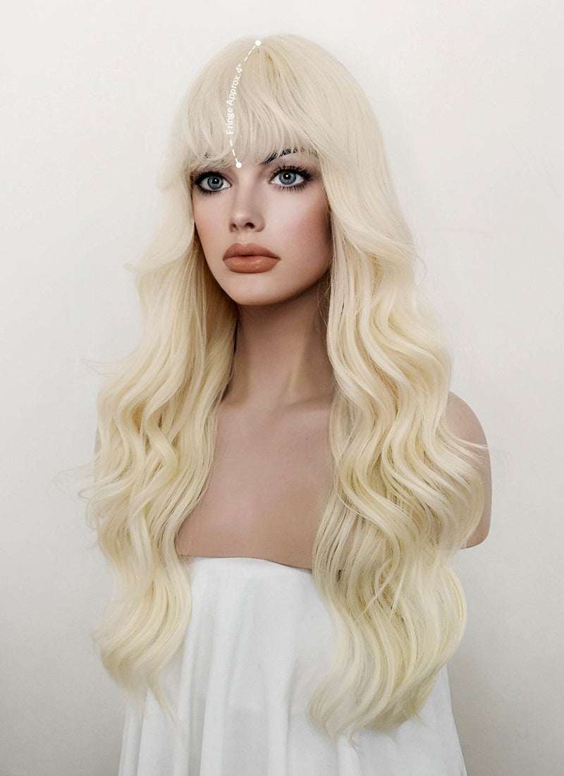 Platinum Blonde Wavy Synthetic Hair Wig NS401