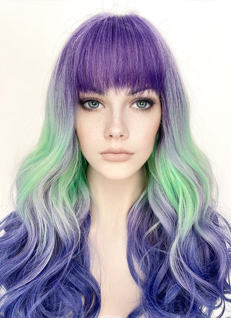 Green purple wig sale